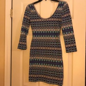 Scoop neck funky patterned dress